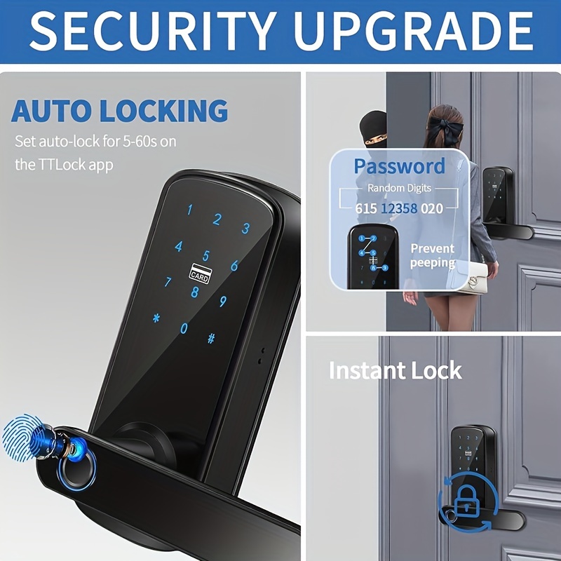 Keyless Entry Door Lock, Keypad Door Lock, Keyless Door Lock, Fingerprint Door Lock, Biometric Door Lock, Keypad Entry Door Lock, Passcode Code Door Lock, Digital Smart Door Lock (Smart Lock-Battery not included) details 6
