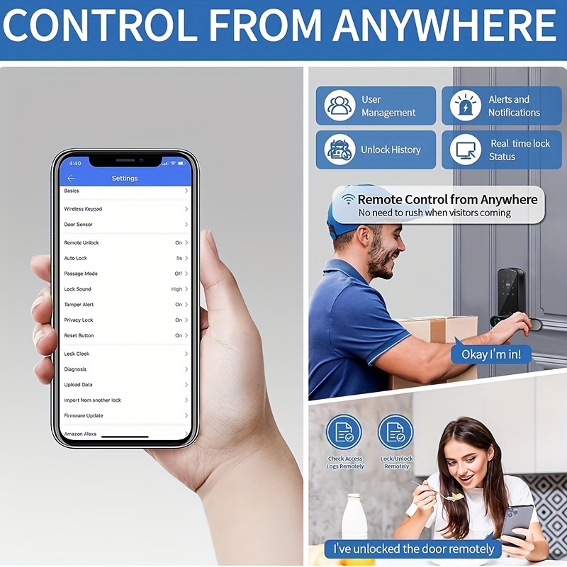 Keyless Entry Door Lock, Keypad Door Lock, Keyless Door Lock, Fingerprint Door Lock, Biometric Door Lock, Keypad Entry Door Lock, Passcode Code Door Lock, Digital Smart Door Lock (Smart Lock-Battery not included) details 7