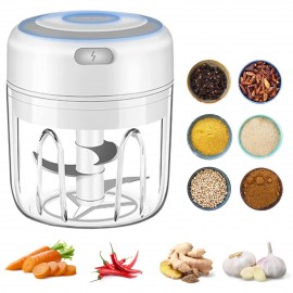 3.38oz/8.45oz Electric Mini Garlic Chopper, USB Chili Garlic Masher, Sturdy Durable Ground Ginger Vegetable Crusher