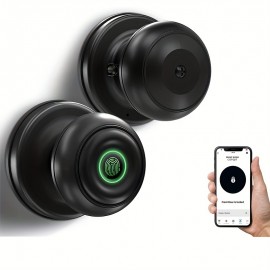 Smart Door Knob, Fingerprint Door Lock Smart Lock Biometric Door Lock Fingerprint Door Knob With App Control, Great For Bedrooms,Cloakroom,Apartments Offices,Hotels,Q01Y