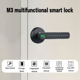 Multifunctional smart lock, smart electronic lock, home door lock, app control, fingerprint password unlocking, intelligent identification security and anti-theft, allowing you to travel with confidence