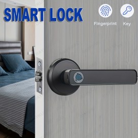Smart Fingerprint Door Lock With Keypad Keyless Entry - Perfect For Indoor Home Wooden Metal Door
