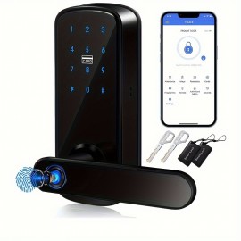 Keyless Entry Door Lock, Keypad Door Lock, Keyless Door Lock, Fingerprint Door Lock, Biometric Door Lock, Keypad Entry Door Lock, Passcode Code Door Lock, Digital Smart Door Lock (Smart Lock-Battery not includedï¼‰