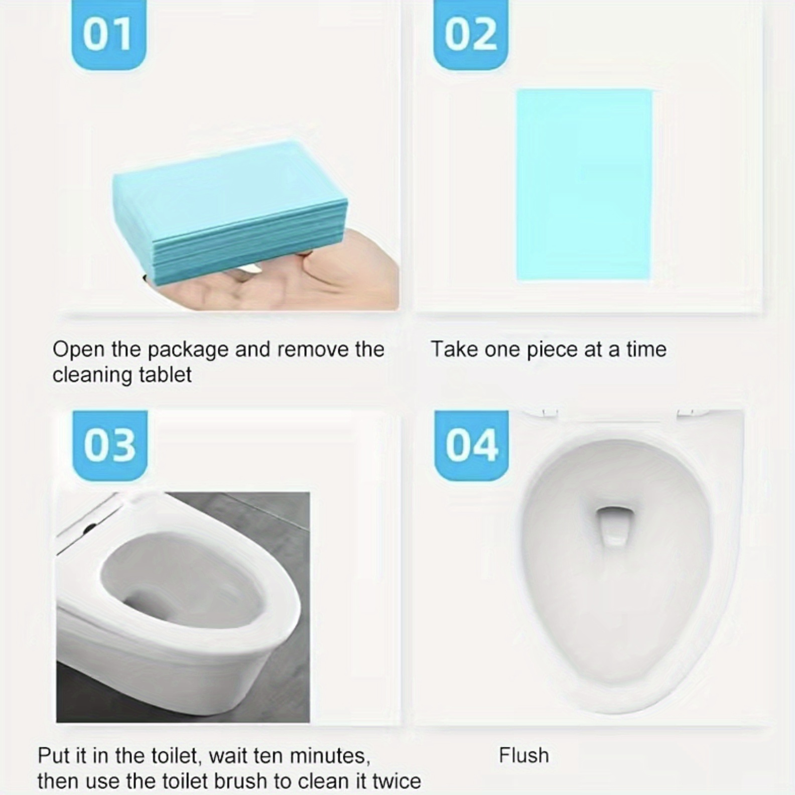 30 100pcs floor cleaning sheet toilet cleaning tablets mopping floor wood floor tile toilet cleaner toilet bowl stain removal details 8