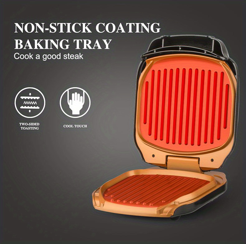 plug panini press, us plug panini press 900w sandwich maker electric indoor grill upright storage nonstick easy clean grids stainless steel handle easy cleanupwith dishwasher safe drip tray nonstick plates and includedspatula scraper tool details 7